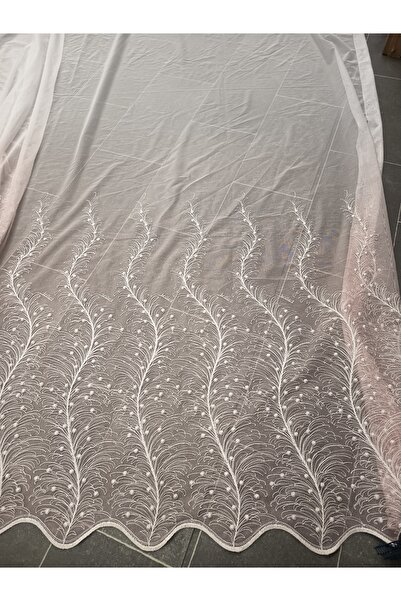 Düzgün desen Tulle Curtain, Straight Cut, Non-Pleated, Non-Iron, Embroidered ...