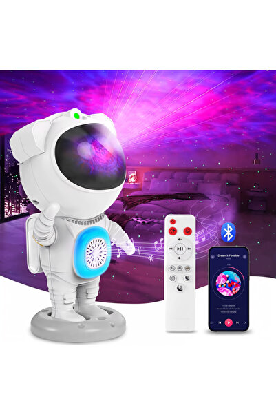 More Proiector Bluetooth RGB Premium Astronaut cu Muzică și Lumini