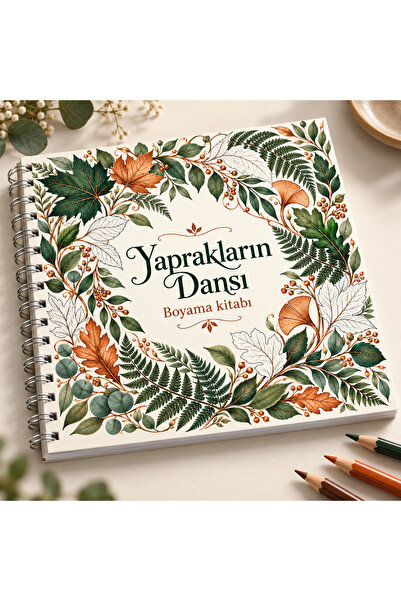 HOPE DİZAYN Yaprakların Dansı Doğa Boyama Kitabı 35 Desenli 20x20 cm