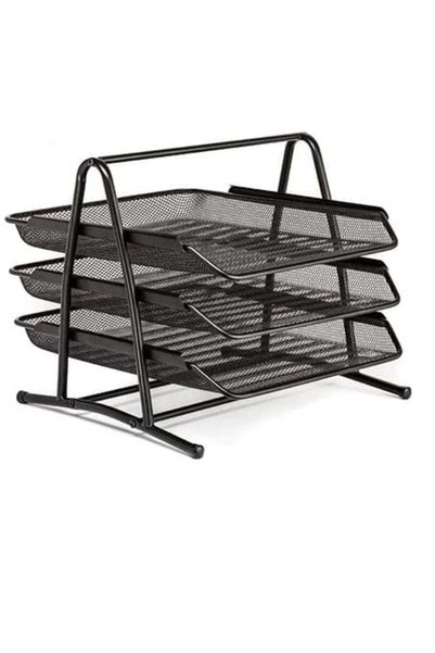Generic Gulf Trend Hi-Range Desk Deposit Tray 3 Layer A4 Metal tray Office De...
