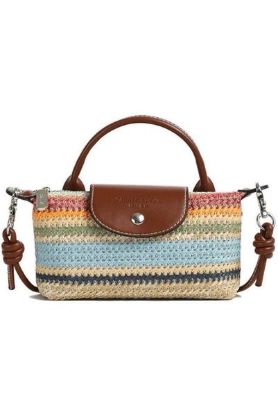 Tazweeq Women's Mini Straw Top Handle Bag, Summer Braided Crossbody Purse wit...