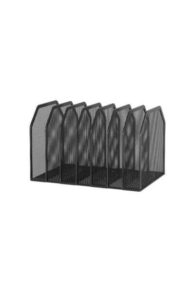 Generic Metal Mesh 7-Section Vertical File Folder Organizer for Desk, Black (...