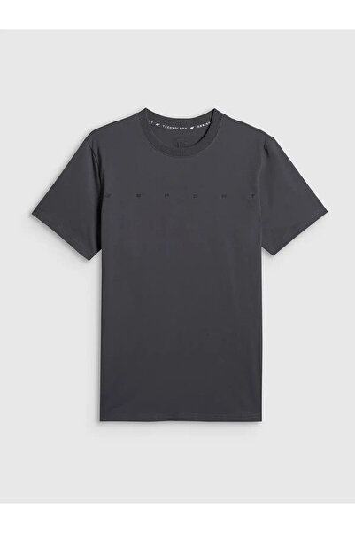 4F Tricou bărbătesc din bumbac cu imprimeu, stil sportiv CITY, croială normal...