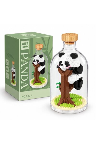 Flippy Set de Construit in Sticla, Flippy, Piese din Plastic, Panda 1 in Copac, 14+ Ani, 10 x 19.6 cm, Multicolor