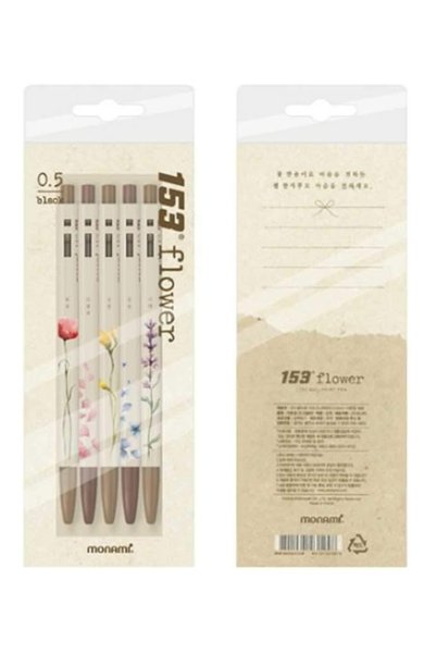 Monami Tükenmez Kalem 5 Li Set Iceflower 0.5mm. (5 Kalemde Siyah Renk Yazar.)
