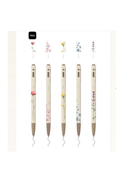 Monami Tükenmez Kalem 5 Li Set Iceflower 0.5mm. (5 Kalemde Siyah Renk Yazar.)