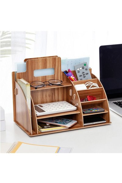Generic MaBaby Wooden Desktop Organizer with Pen Holder for Stationery Storag...