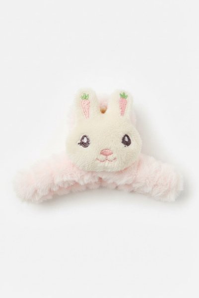 Jaida Moda Cute Carrot Patterned Plush Hairpin with Rabbit Figure - Trendy Plush Hair Clip