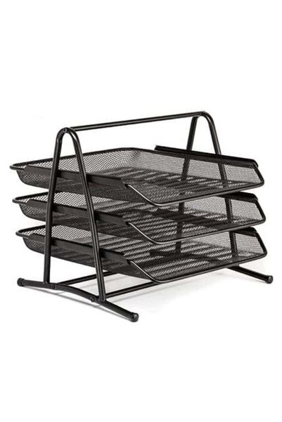 Generic Gulf Trend Hi-Range Desk Deposit Tray 3 Layer A4 Metal tray Office De...
