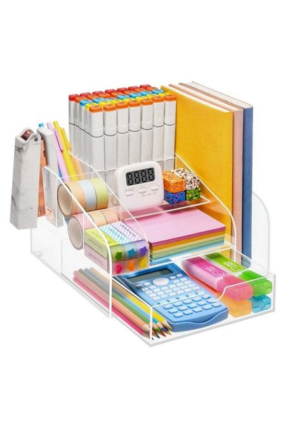 Generic TPGP Acrylic Desk Organizer | Clear Pencil Organizer for Desk | Multi...