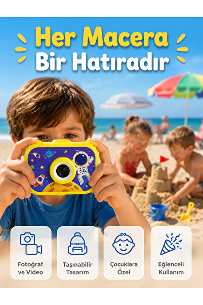 MILEST Analog Kameralar - NOVENTO Çocuk Fotoğraf Makinesi HD Video Kayıt Özellikli 2.0 İnç Ekranlı