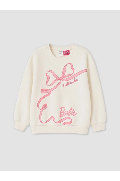 LC Waikiki سويت شيرت سميك للفتيات مطبوع عليه باربي من إكرو