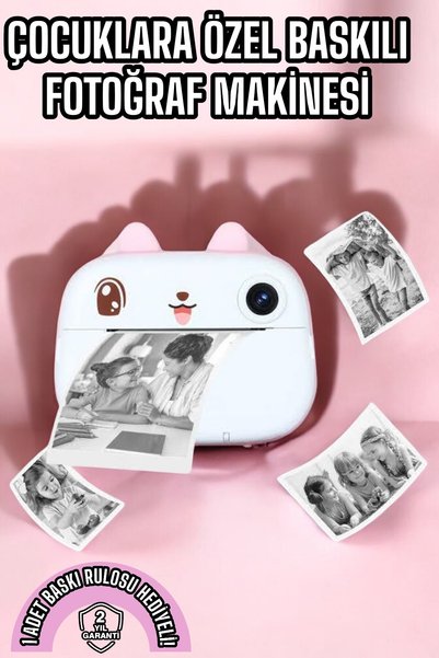 MILEST Analog Kameralar - NOVENTO Çocuk Fotoğraf Makinesi Dijital HD Video Rulo Kağıt Baskılı Yazıcı