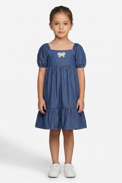 Badgley Mischka Kids Girl Embellished Dress, Navy
