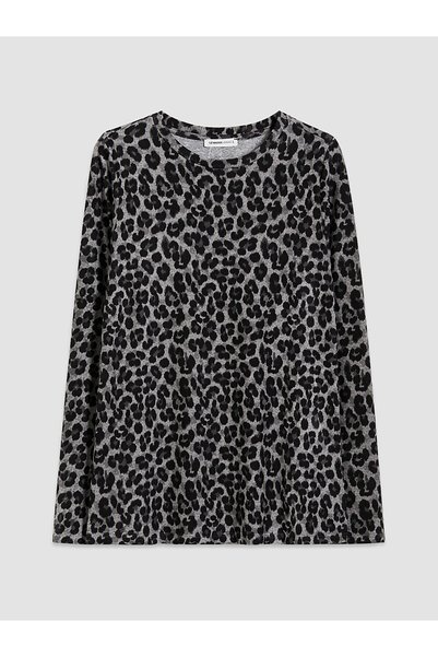 LC Waikiki Two Mt Shop Quality Lcw Grace Gray Leopard Standard & Regular Long...