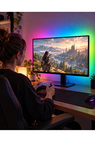 OEM Bandă LED RGB pentru monitor Battletron, 110 cm, Wi-Fi, sincronizare muzică