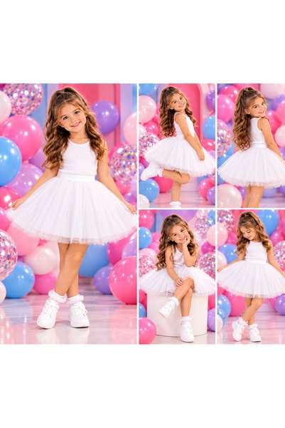 bebeance Girl's White Tutu Skirt