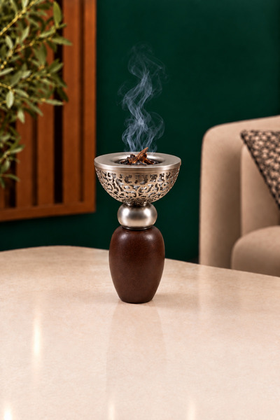 Generic Decorative Brown and Silver Incense Burner