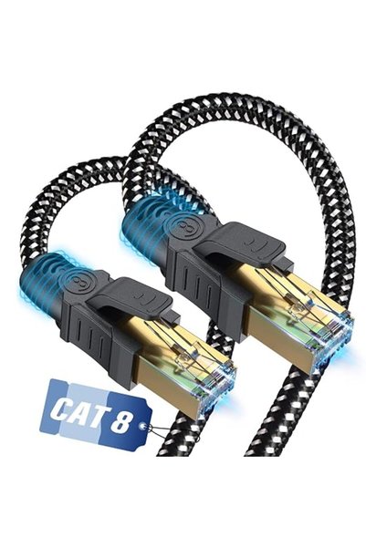 GENERAL كابل إيثرنت SWECENT CAT8 بطول 3 أمتار، سرعة عالية 40 جيجابت في الثاني...