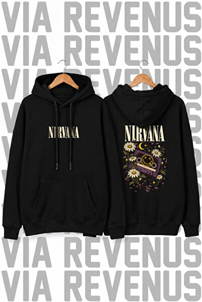 Vordevia Nirvana unisex široka majica sa kapuljačom i printom