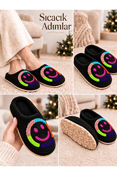 Behtah Kundura Women's House Slippers Plush Christmas New Year Smiling Face F...