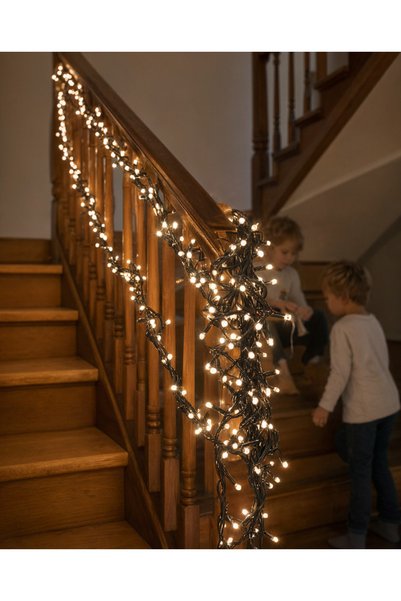 OEM Instalație LED tip cluster 540 LED, alb cald, 7 m, efect de lumini fugitive
