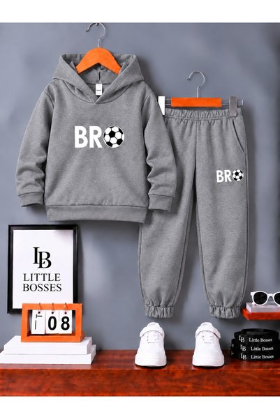 LB little bosses طقم رياضي شتوي للأطفال للجنسين. (توب برو)