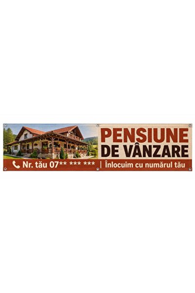 ShopPrint Mesh pensiune de vânzare cu numărul tău, 400x100 cm, mesh cu tiv și...