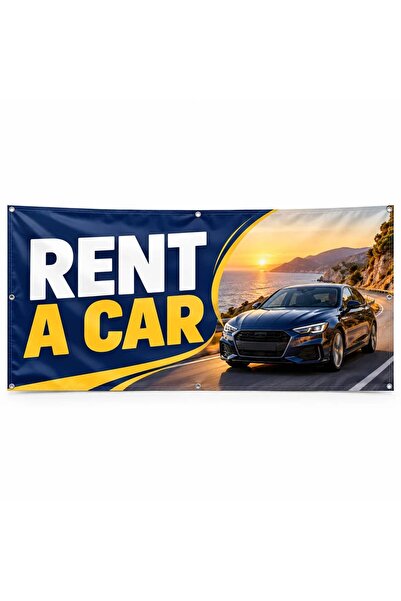 ShopPrint Banner Rent a Car – model fotografic, 150x75 cm, frontlit cu tiv și...