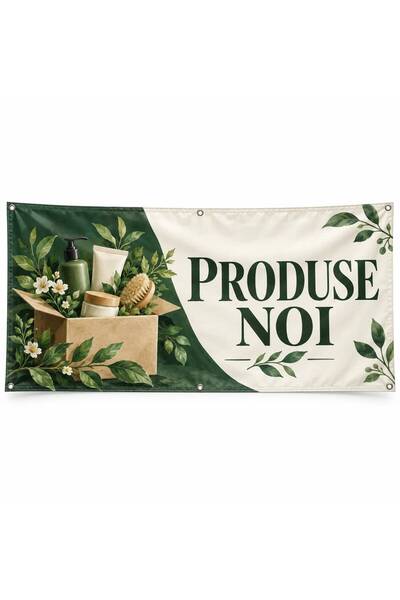ShopPrint Banner produse noi – model ilustrat, 150x75 cm, frontlit cu tiv și ...