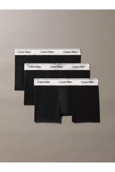 Calvin Klein Erkek Nefes Alan Esnek Pamuklu Metalik Logo Bantlı Üçlü Paket Si...