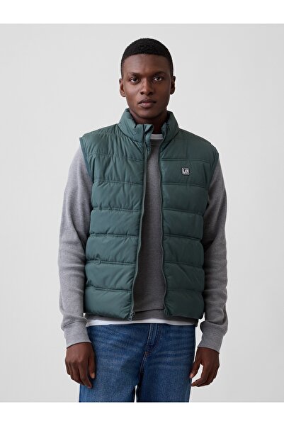GAP Erkek Koyu Yeşil Relaxed Puffer Şişme Yelek