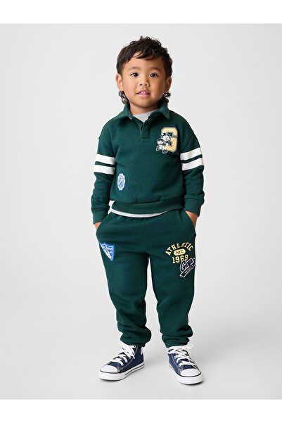 GAP Erkek Bebek Koyu Yeşil VintageSoft Varsity Logo Eşofman Altı