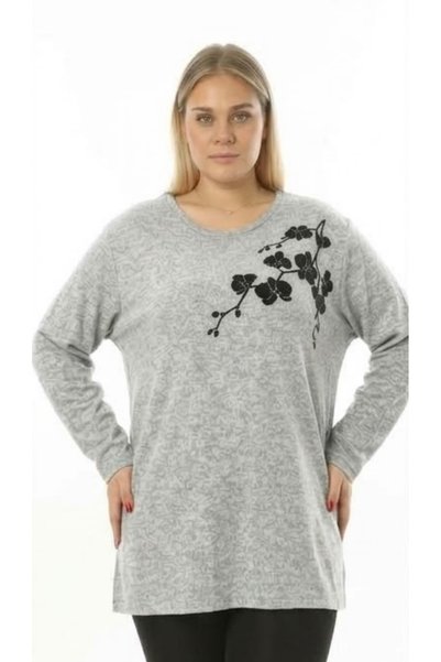 tıgersıze Oversize Ball-Cut Flower-Detail Soft Fabric Blouse