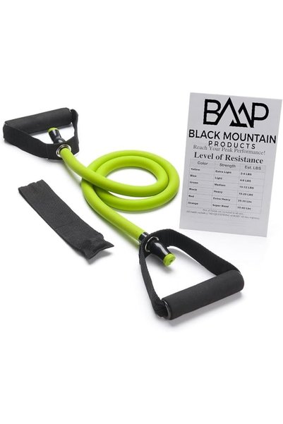 Black Mountain Products حزام مقاومة فردي - يتضمن مثبت للباب ودليل للمبتدئين