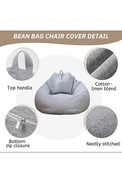 Highdi Adult Bean Bag Chair 80 x 90 cm (without filling) – Rosa Bean Bag Cover for Indoor and Outdoo