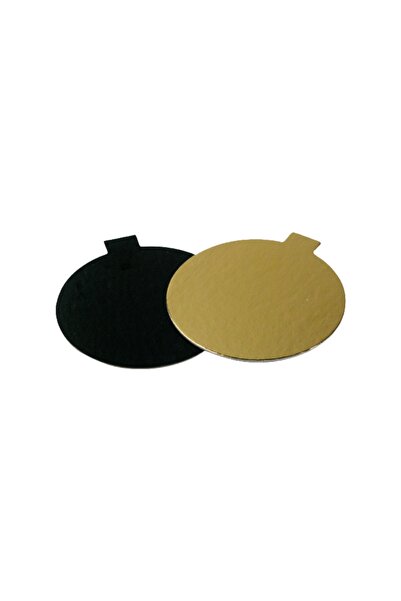 OEM SINGLE-PORTION DISC WITH HANDLE FOR 2-SIDED CAKES GILDED/BLACK, Ø10 CM, 2...