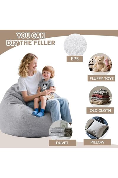 Highdi Adult Bean Bag Chair 80 x 90 cm (without filling) – Rosa Bean Bag Cover for Indoor and Outdoo