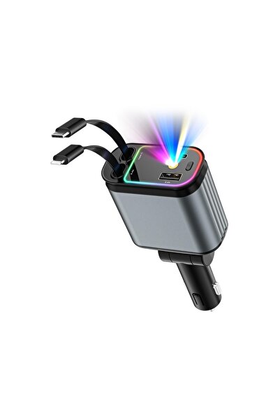 Zen Store Multi-Function Car Charger with Built-In Charging Cables | 3-in-1 U...