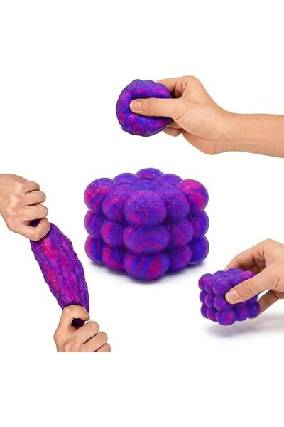 TERRIFI Ice Cube Squishy Toy, Jumbo Frosted Sensory Cube with Thickened Durab...