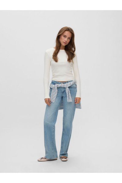 Vero Moda Weit geschnitten VMVANESSA-STRETCH Niedrige Taille Weiter Beinschni...