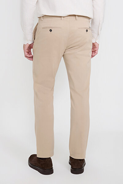 ALTINYILDIZ CLASSICS Erkek Vizon Pamuklu Slim Fit Dar Kesim Yan Cepli Esnek Chino Pantolon