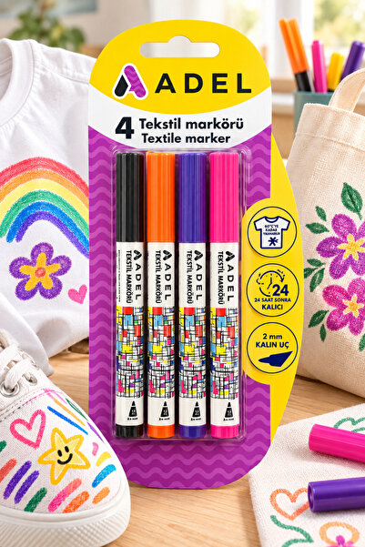 LİVA CRAFT Art & Craft Olovka za bojenje tkanina, set od 4 tekstilna markera ...