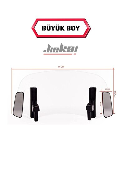 DBS006 Deflektör ** Şeffaf ** Dikiz aynalı Universal Çift Bağlantılı Asansörlü 34 X 17