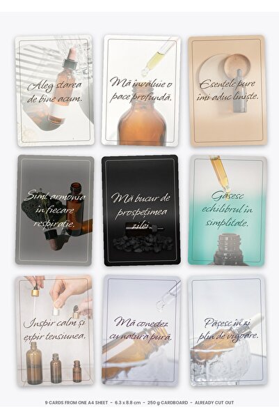 OEM Carduri Afirmatii Set Amestecuri de Aromaterapie Pura, 9 Bucati, Carton 2...