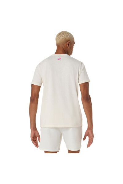 Asics COURT CORE GRAPHIC TEE Erkek Cream/Black Kısa Kollu Tshirt 2041A355-100