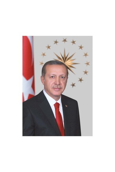 OZGVNL CUMHURBAŞKANI Recep Tayyip Erdoğan Portresi 600x900 cm