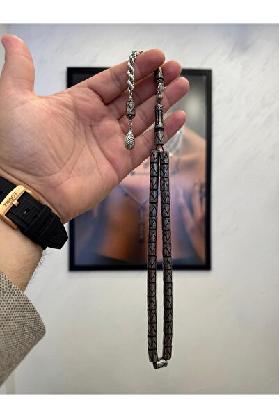HABBE JEWELS Usta İşçilikli Gümüş İşlemeli Kesme Kuka Tespih