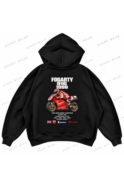 SVART WEAR كارل فوجارتي · دوكاتي 916 · 1998 هودي بطباعة أمامية وخلفية كبير الحجم