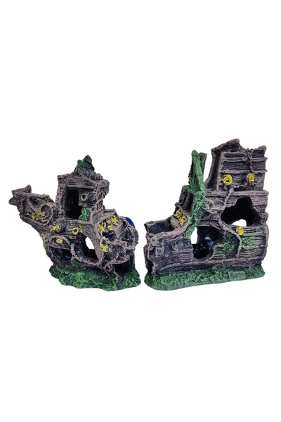 Karis Twin Castle Aqua Decoration 35X11X17Cm